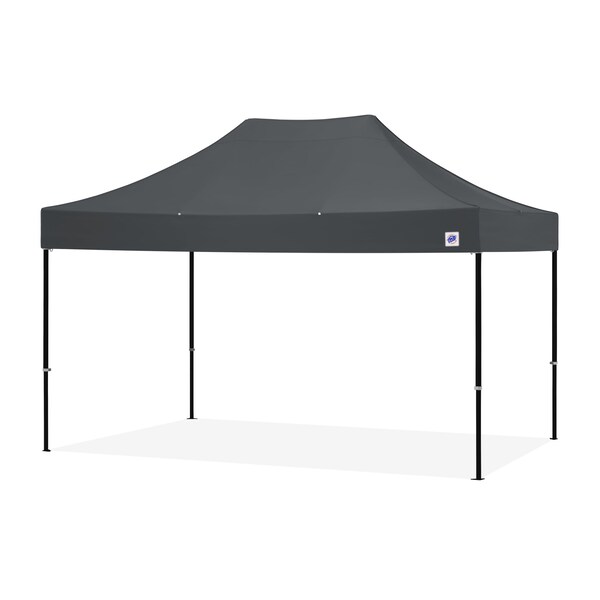 TAA Compliant Endeavor Shelter, 10' W x 15' L, Black Aluminum Frame, Steel Gray Vented Top